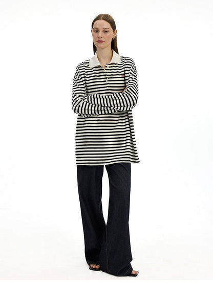 AFTADAWN Black White Striped Patchwork Women&