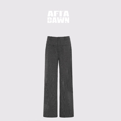 AFTADAWN_Black_White_Vertical_Stripe_Pocket_Low_Waist_Women&