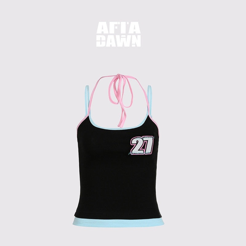 AFTADAWN_Blue_Letter_Print_Colorblock_Halter_Women&
