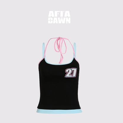 AFTADAWN_Blue_Letter_Print_Colorblock_Halter_Women&