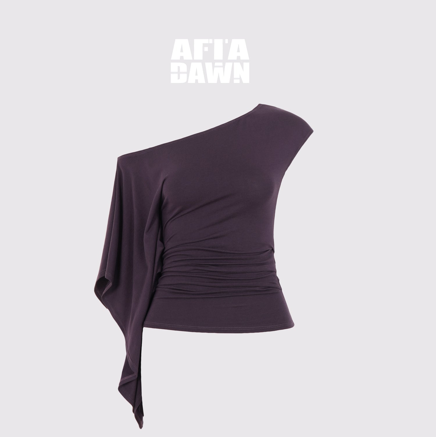 AFTADAWN_Blue_Purple_One_Shoulder_Cinched_Waist_Pleated_Women&