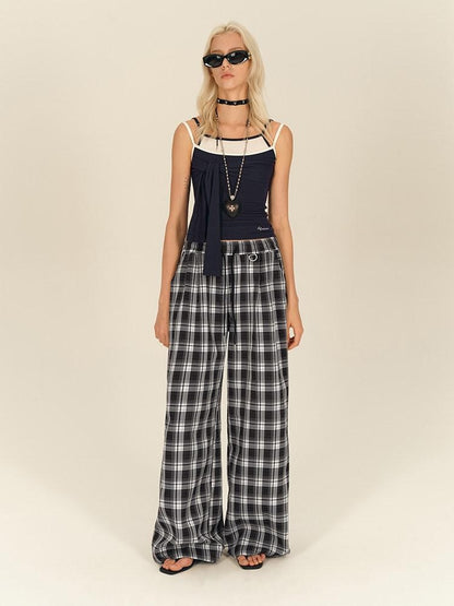 AFTADAWN Blue Spliced Faux Two Piece Tie Knit Formfitting Women&