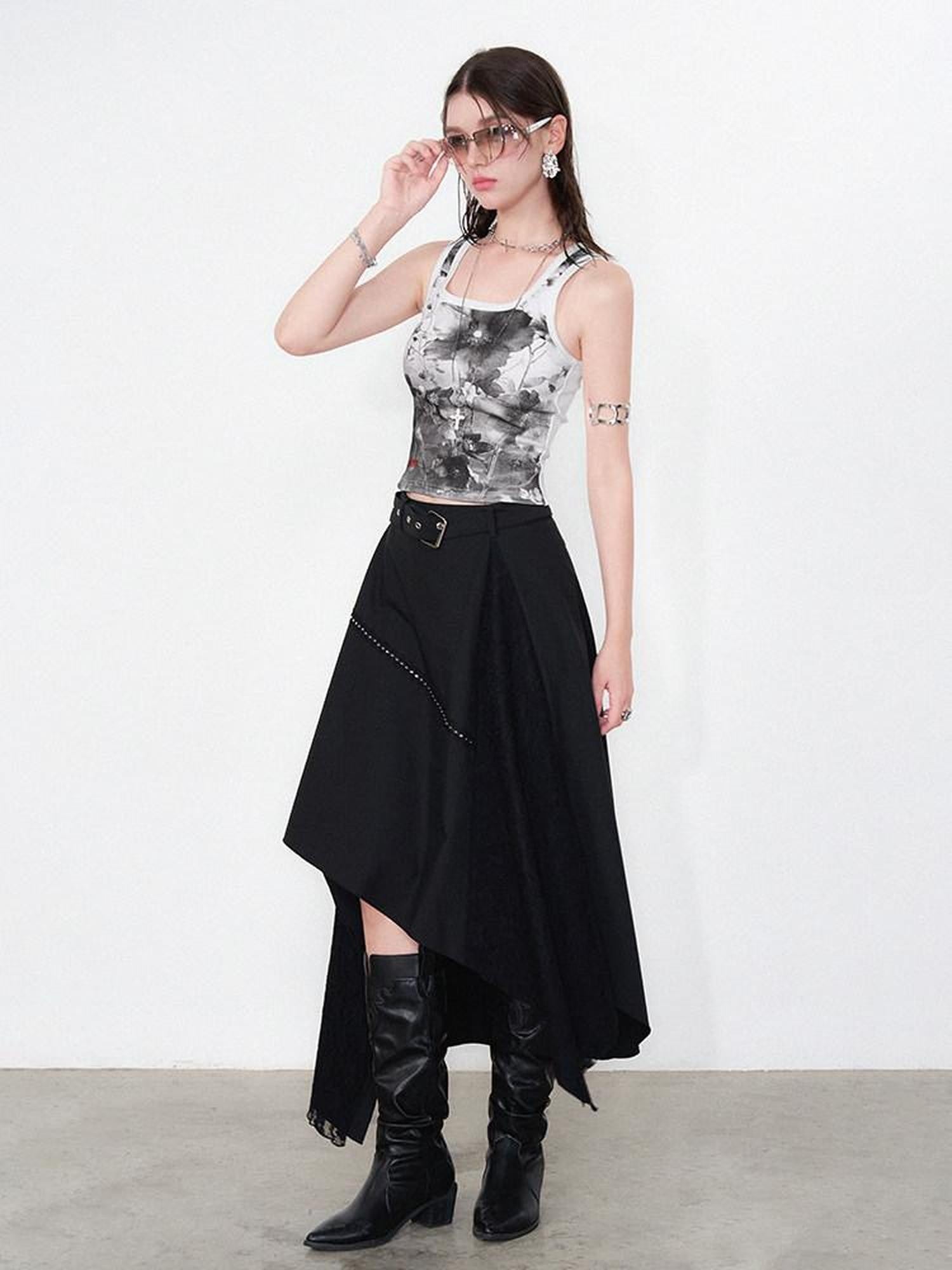 AFTADAWN Botanical Handpainted Floral Slim Fit Women&