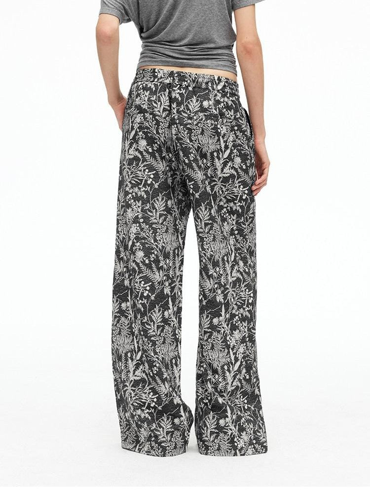 AFTADAWN Botanical Print Beaded Drawstring Women&