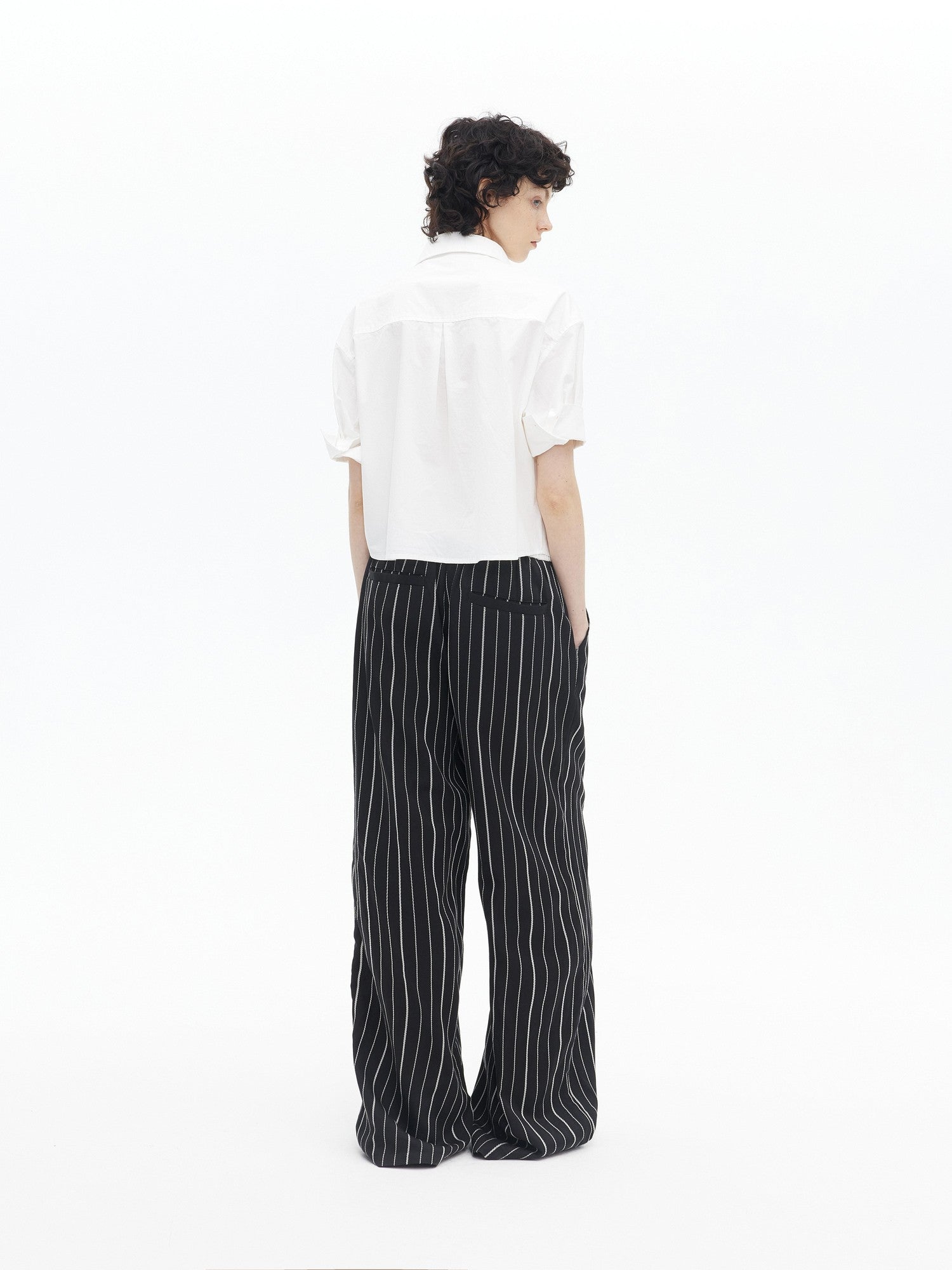 AFTADAWN Boxy Micro Pleat Texture Large Pocket Cuffed Women&
