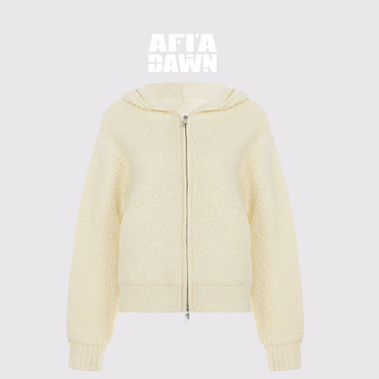 AFTADAWN_Brown_Double_Zip_Hooded_Cropped_Slouchy_Women&