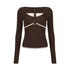 AFTADAWN_Brown_Lace_Trim_Patchwork_Faux_Two_Piece_Women&