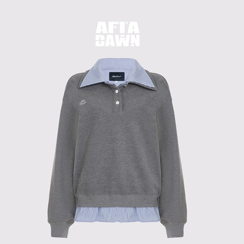 AFTADAWN_Checked_Patchwork_Polo_Collar_Women&