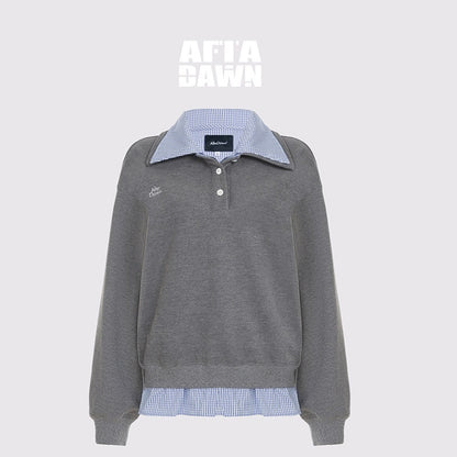AFTADAWN_Checked_Patchwork_Polo_Collar_Women&
