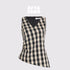 AFTADAWN_Checkered_3d_Embroidered_V-neck_Pleated_Asymmetric_Women&