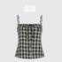 AFTADAWN_Checkered_Ruched_Tie_Buttoned_Cinched_Waist_Women&