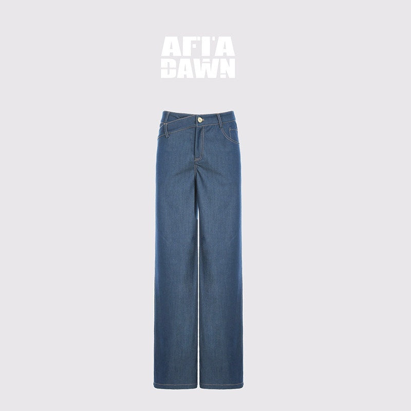 AFTADAWN_Classic_Blue_Embroidered_Low_Waist_Draped_Women&