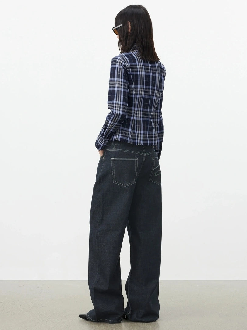 AFTADAWN Classic Check Contrast Trim Fit Pocket Shirt Shirts