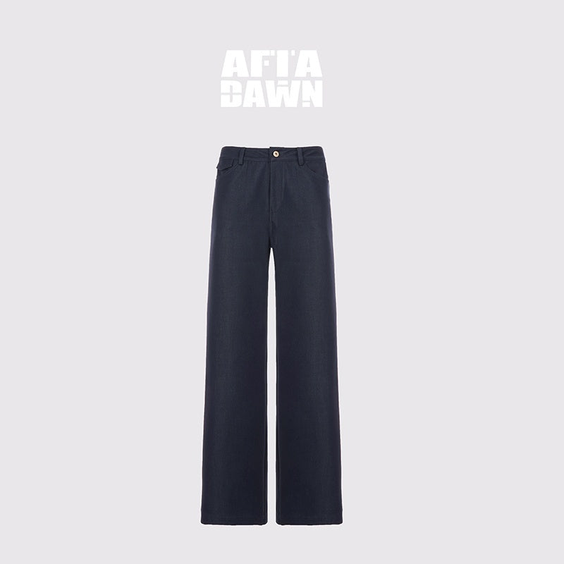 AFTADAWN_Classic_Faux_Denim_Structured_Solid_Low-rise_Women&