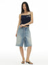 AFTADAWN Classic Washed Wide Leg Mid Rise Women&