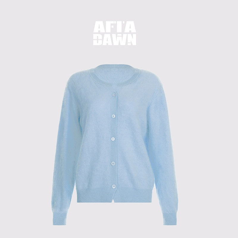 AFTADAWN_Cloud_Soft_V-neck_Single_Row_Buttons_Relaxed_Women&