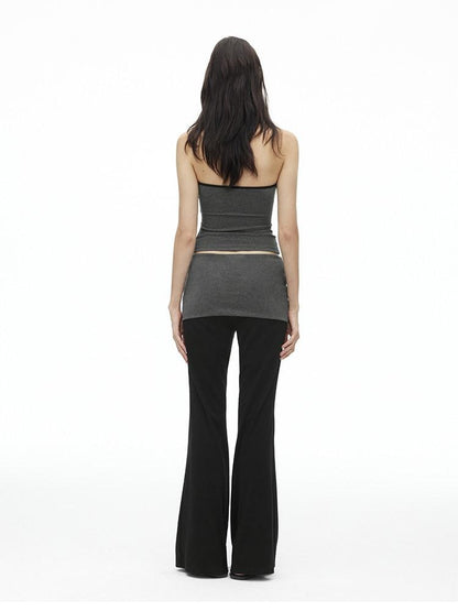 AFTADAWN Colorblock Backless Halter Tie Slim Women&