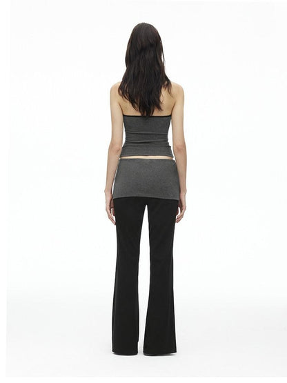 AFTADAWN Colorblock Backless Halter Tie Slim Women&