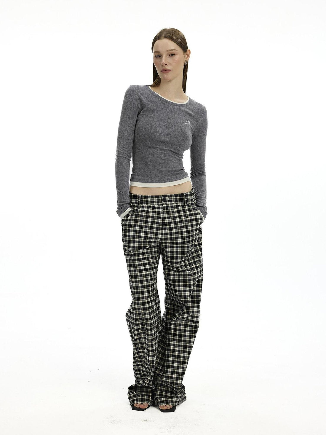 AFTADAWN Colorblock Faux Two Piece Women&