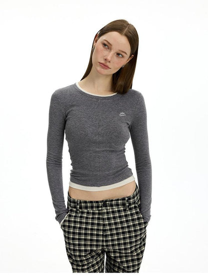AFTADAWN Colorblock Faux Two Piece Women&