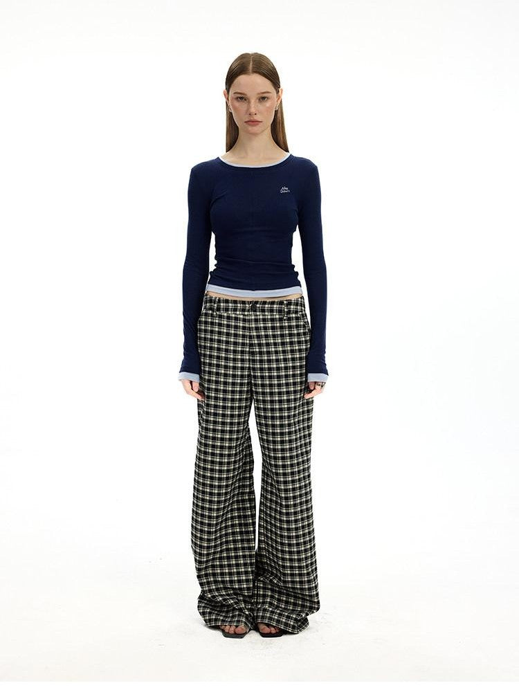 AFTADAWN Colorblock Faux Two Piece Women&