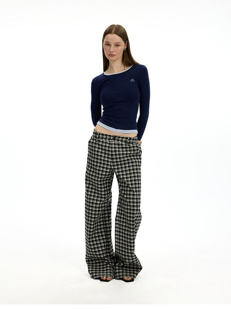 AFTADAWN Colorblock Faux Two Piece Women&
