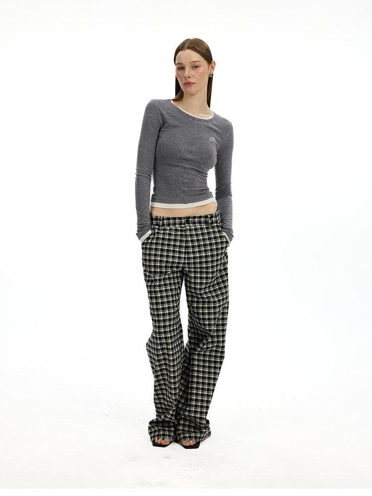 AFTADAWN Colorblock Faux Two Piece Women&