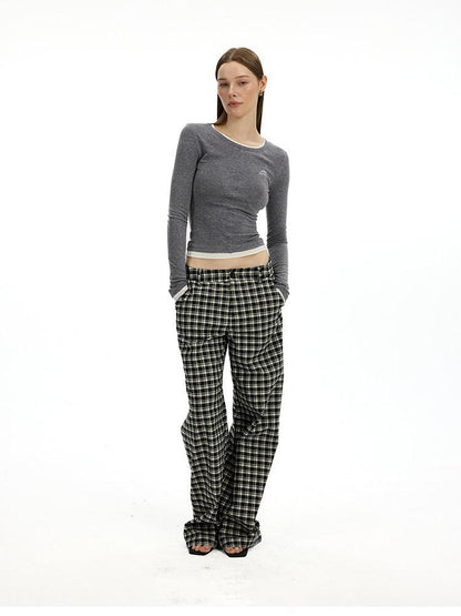 AFTADAWN Colorblock Faux Two Piece Women&