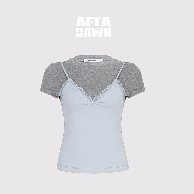 AFTADAWN_Colorblock_Lace_Bow_Layered_Faux_Two_Piece_Women&