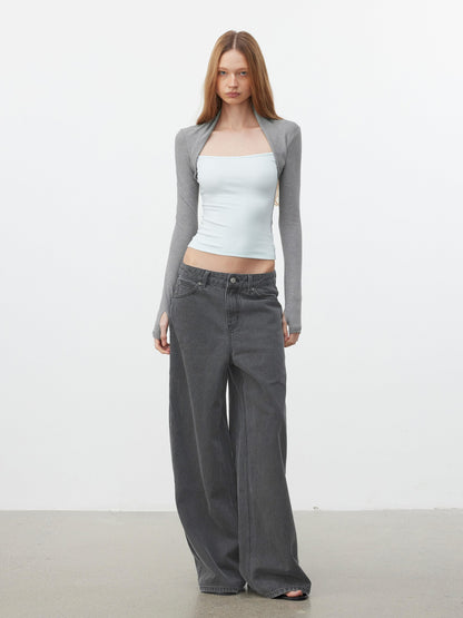 AFTADAWN Colorblock Spliced Square Neck Women&