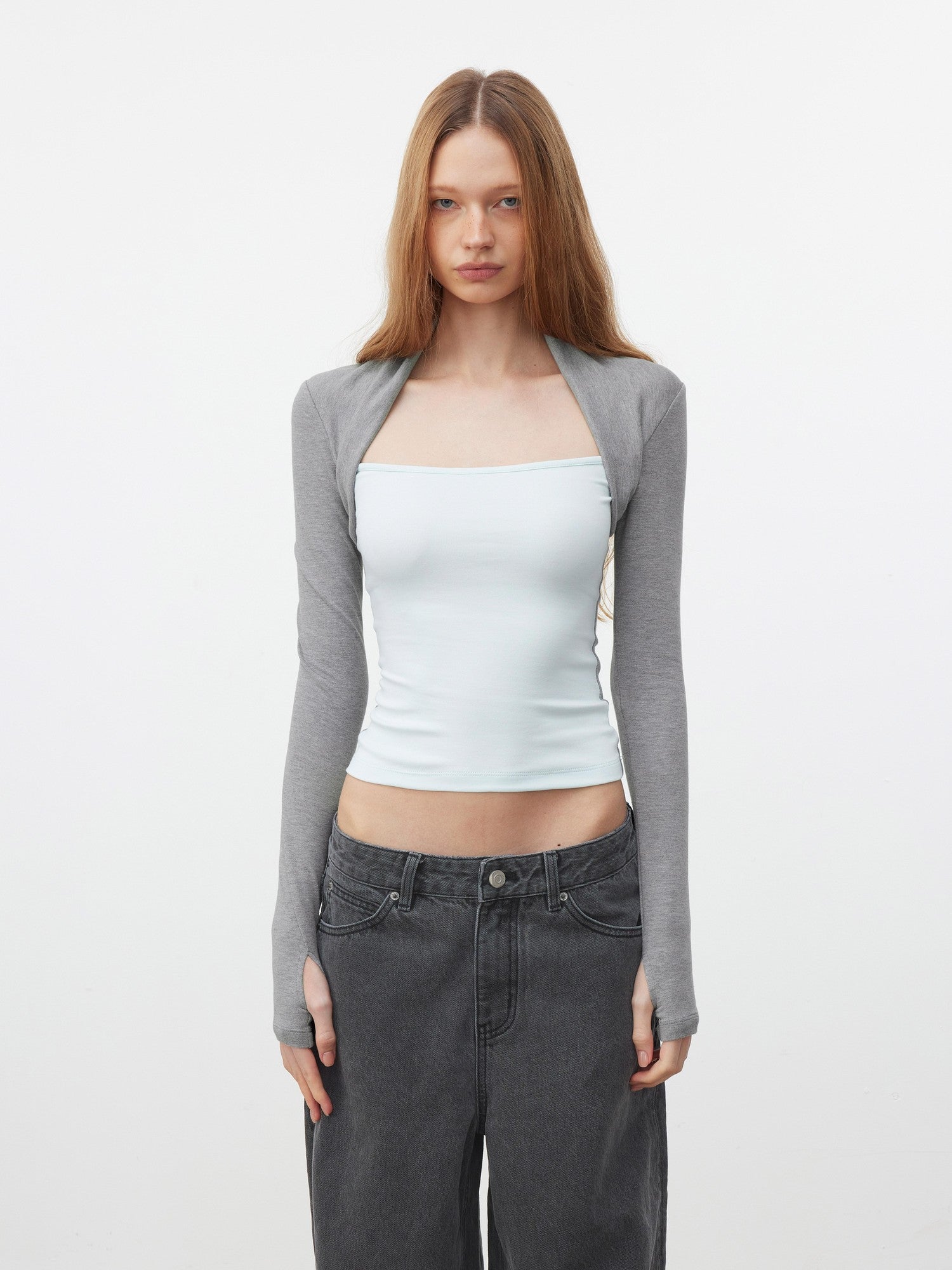 AFTADAWN Colorblock Spliced Square Neck Women&