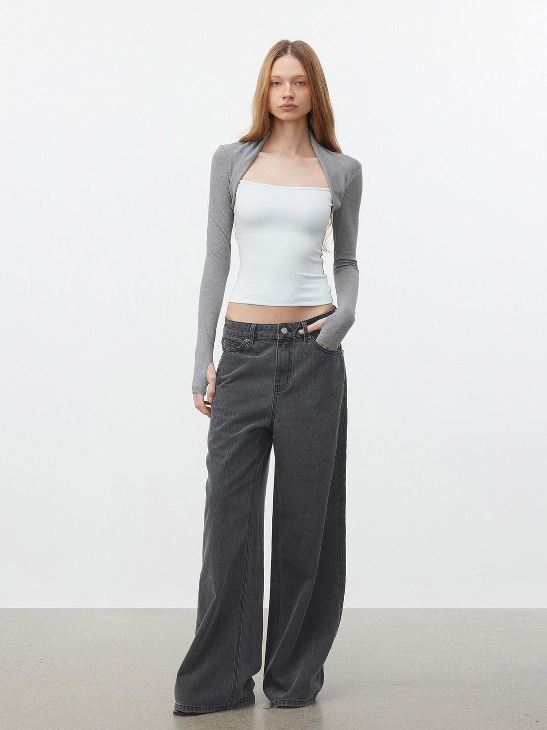 AFTADAWN Colorblock Spliced Square Neck Women&