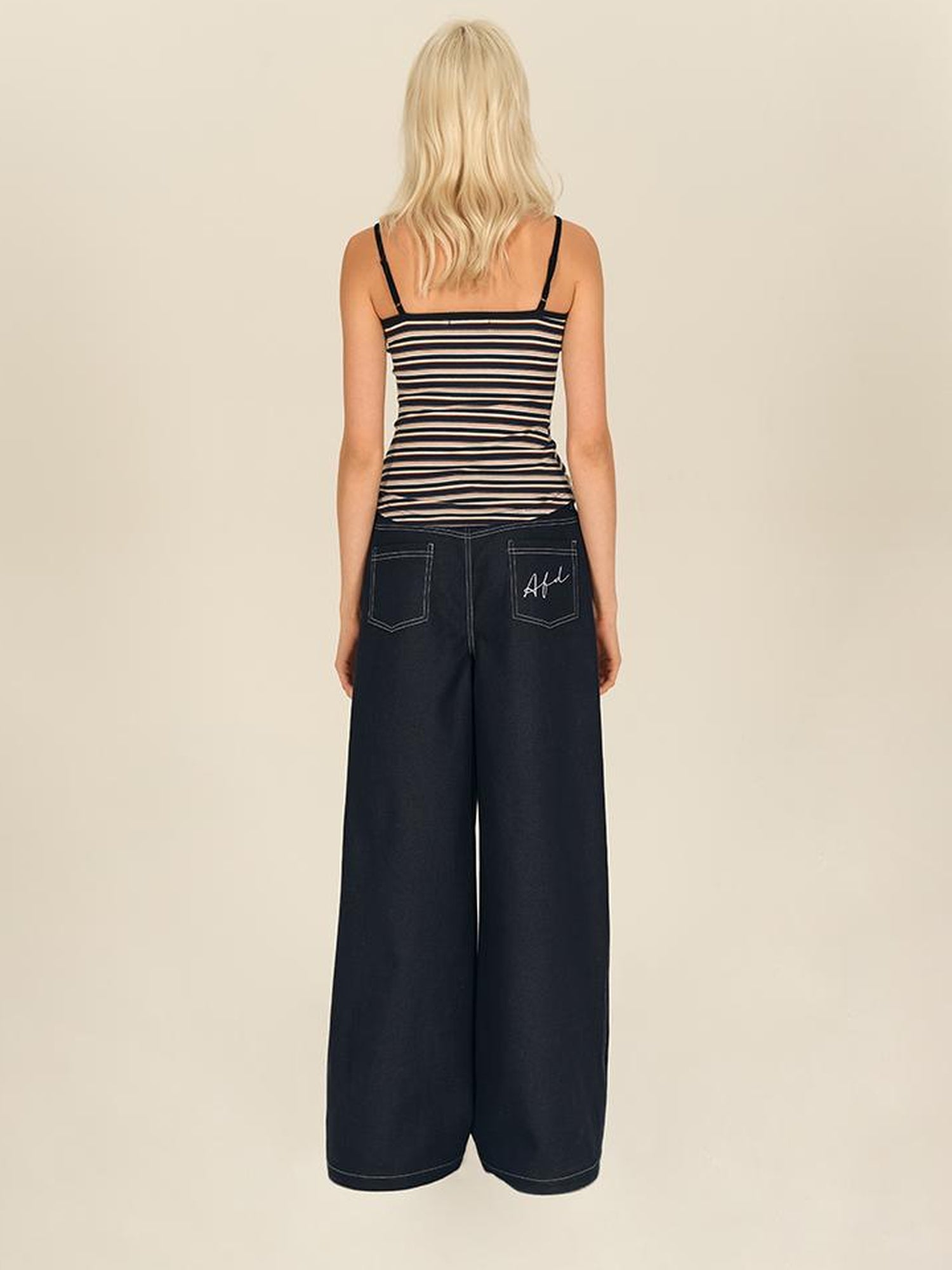 AFTADAWN Colorblock Stripe Button Camisole