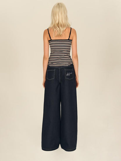 AFTADAWN Colorblock Stripe Button Camisole