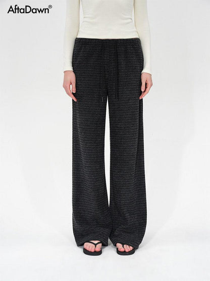 AFTADAWN Colorblock Stripe Elastic Waist Pocket Women&