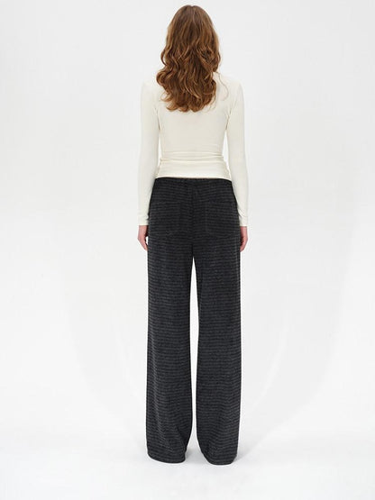 AFTADAWN Colorblock Stripe Elastic Waist Pocket Women&