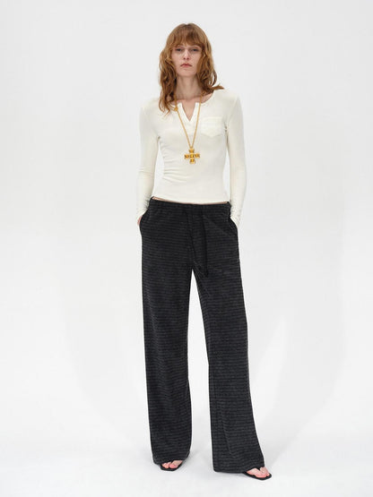 AFTADAWN Colorblock Stripe Elastic Waist Pocket Women&