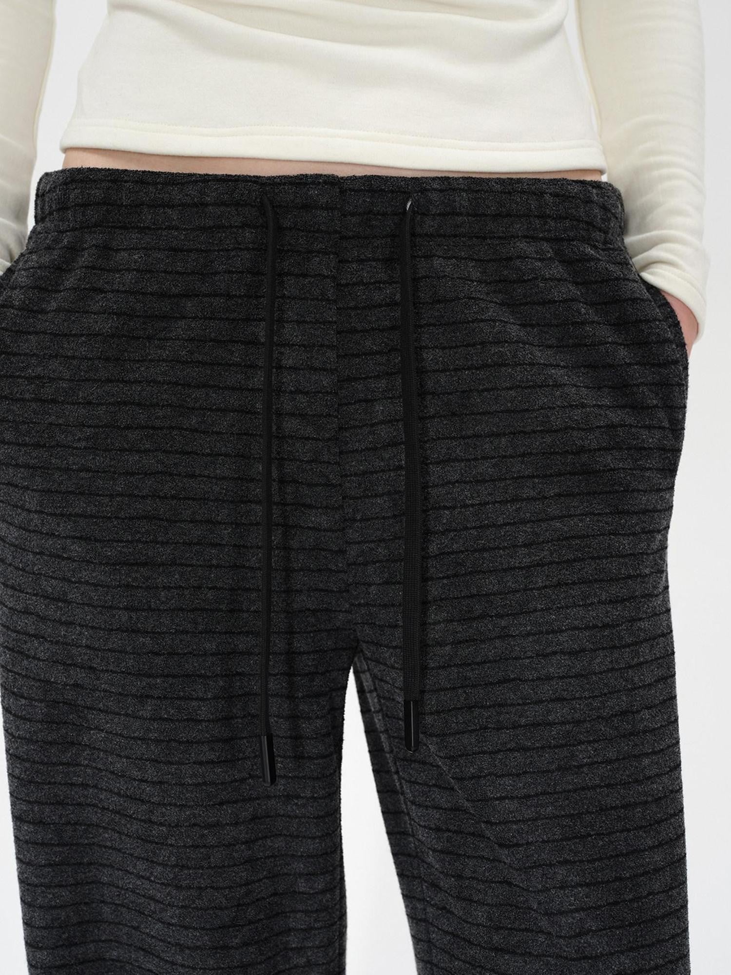 AFTADAWN Colorblock Stripe Elastic Waist Pocket Women&