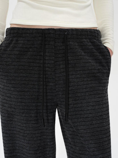 AFTADAWN Colorblock Stripe Elastic Waist Pocket Women&