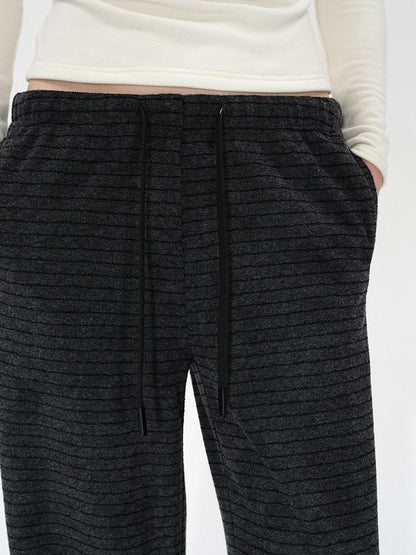 AFTADAWN Colorblock Stripe Elastic Waist Pocket Women&