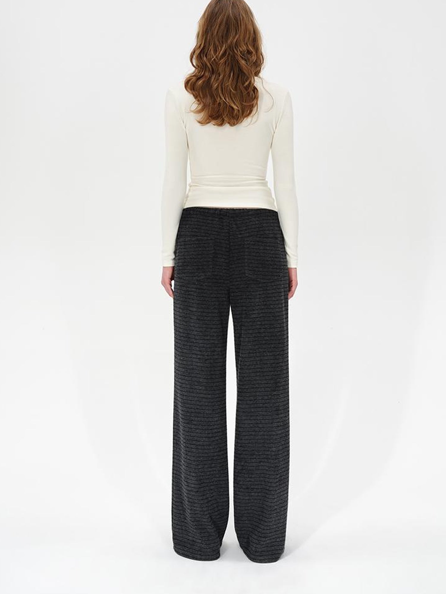 Colorblock Striped Wide Leg Trousers