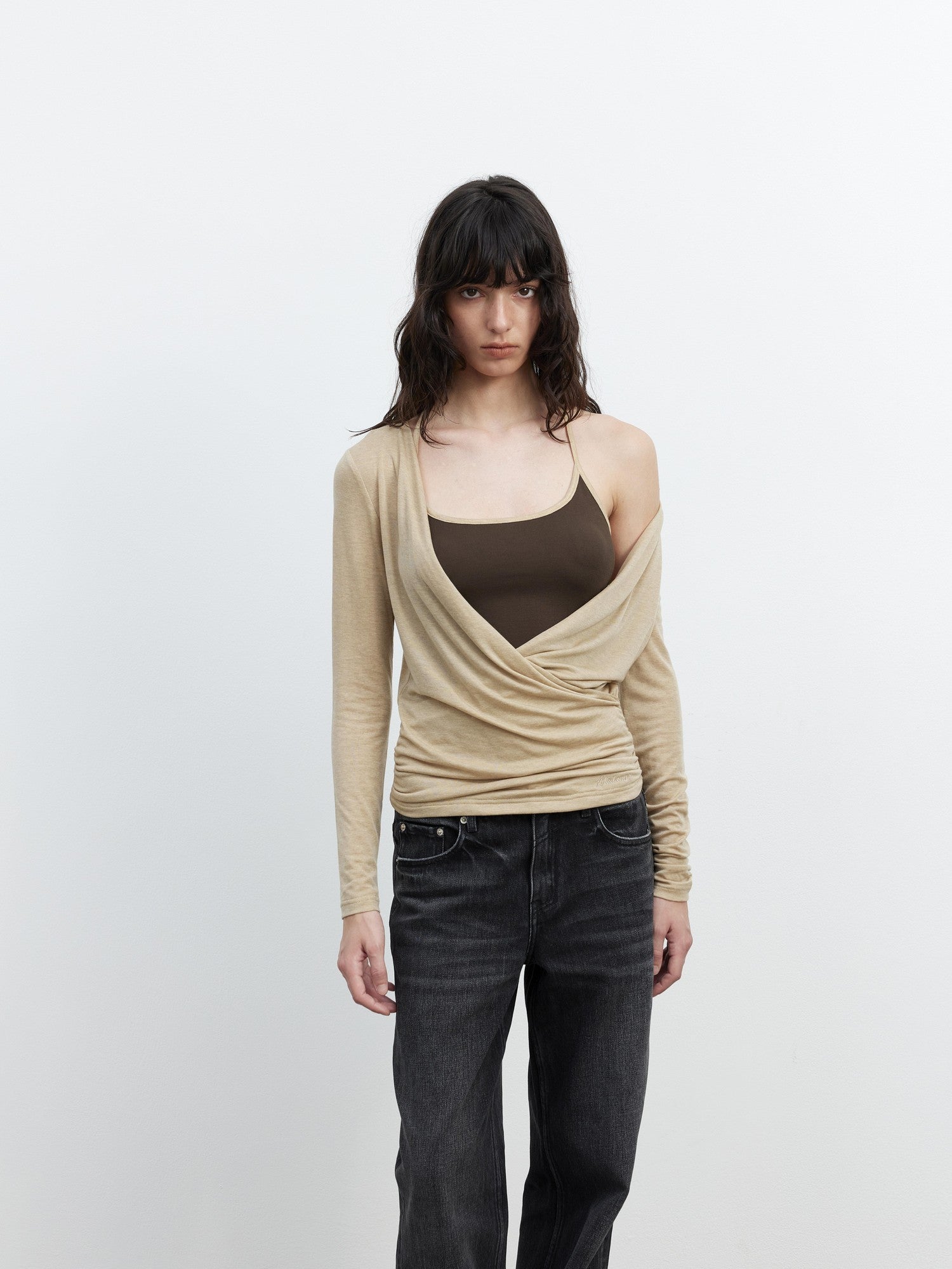 AFTADAWN Colorblock Two Piece Halter Women&