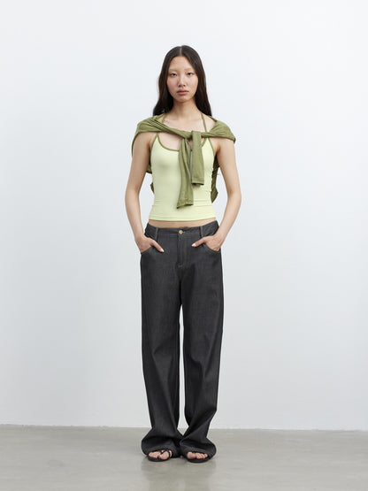 AFTADAWN Colorblock Two Piece Halter Women&