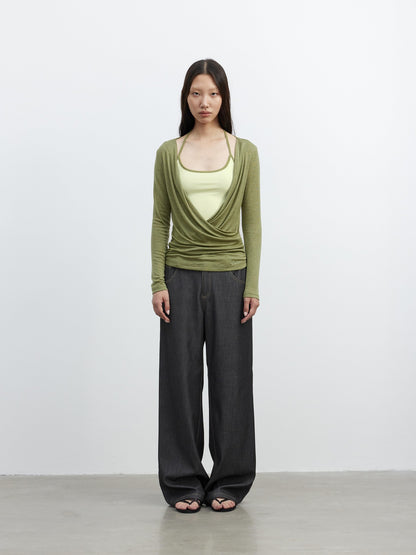 AFTADAWN Colorblock Two Piece Halter Women&