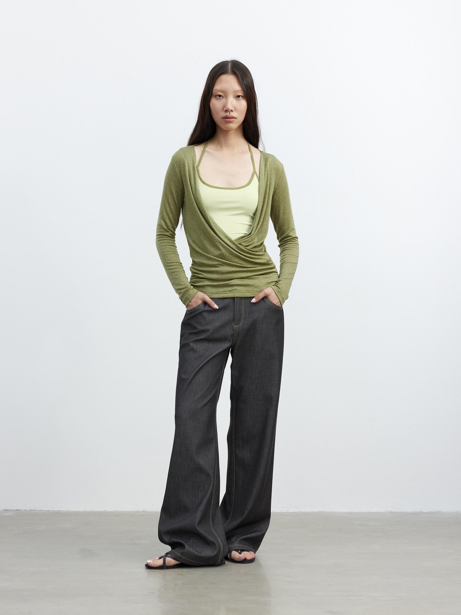 AFTADAWN Colorblock Two Piece Halter Women&