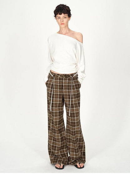 AFTADAWN Combed Siro Asymmetric Off Shoulder Layered Women&