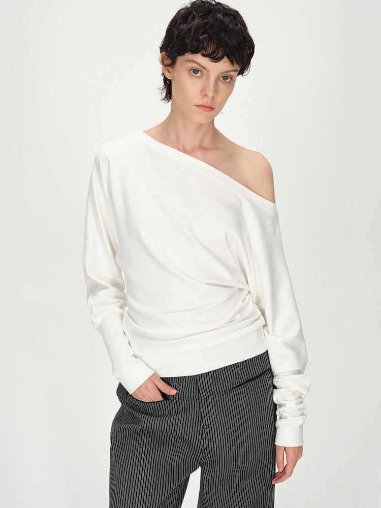 AFTADAWN Combed Siro Asymmetric Off Shoulder Layered Women&