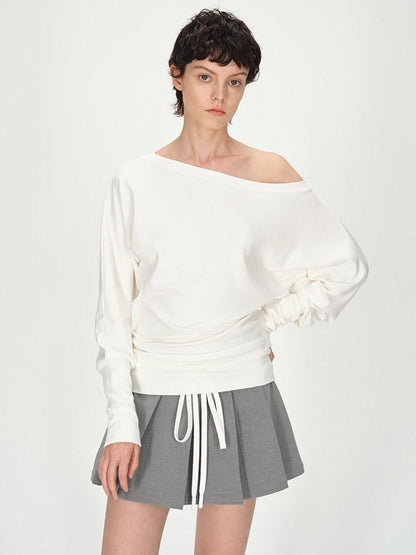 AFTADAWN Combed Siro Asymmetric Off Shoulder Layered Women&