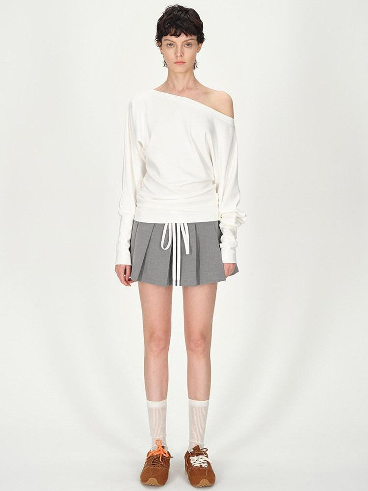 AFTADAWN Combed Siro Asymmetric Off Shoulder Layered Women&
