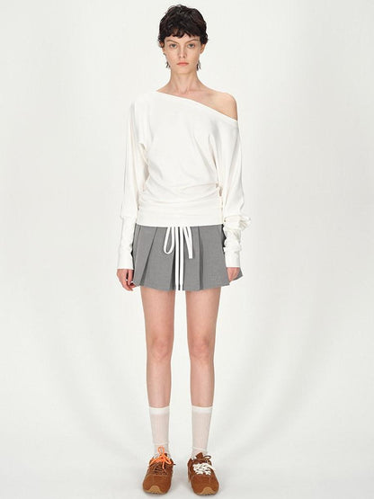 AFTADAWN Combed Siro Asymmetric Off Shoulder Layered Women&